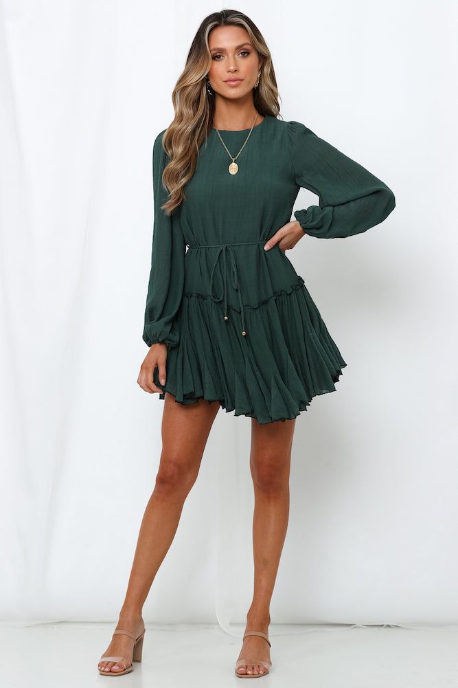 long sleeve dresses_Once In A Blue Moon Dress GreenM Product_Green