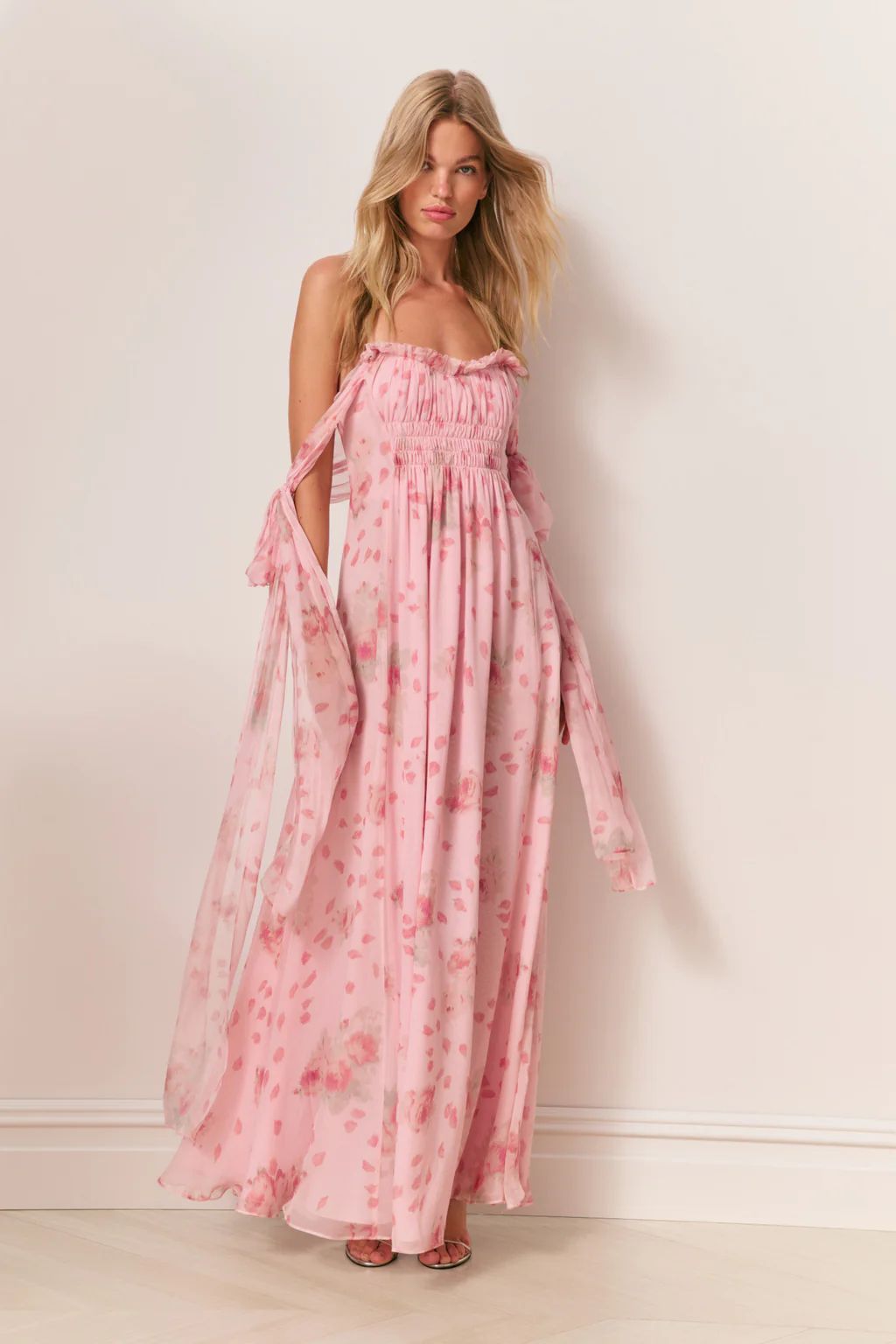 maxi dresses_Marlana Floral Silk Chiffon Maxi Dress