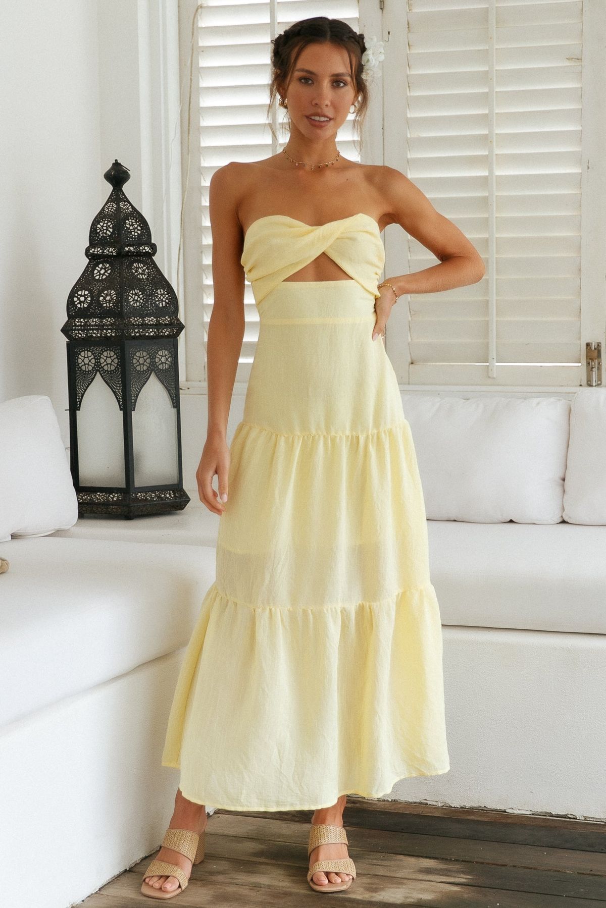 maxi dresses_Free Falling Maxi Dress Yellow - M