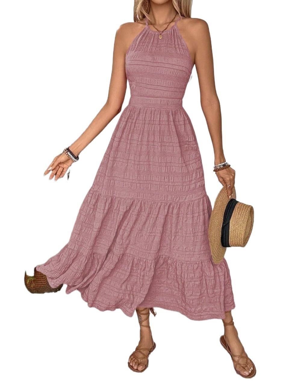 maxi dresses_DFHXALH Women's Trendy Long Dress Women's Casual High Waist Long Dress Elegant