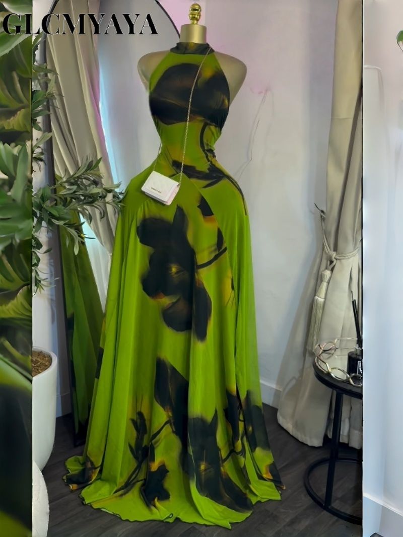 maxi dresses_GLCMYAYA Women Printed Sleeveless with Sashes Fit and Flare A-line Maxi Dress 2026 Streetwear Beach