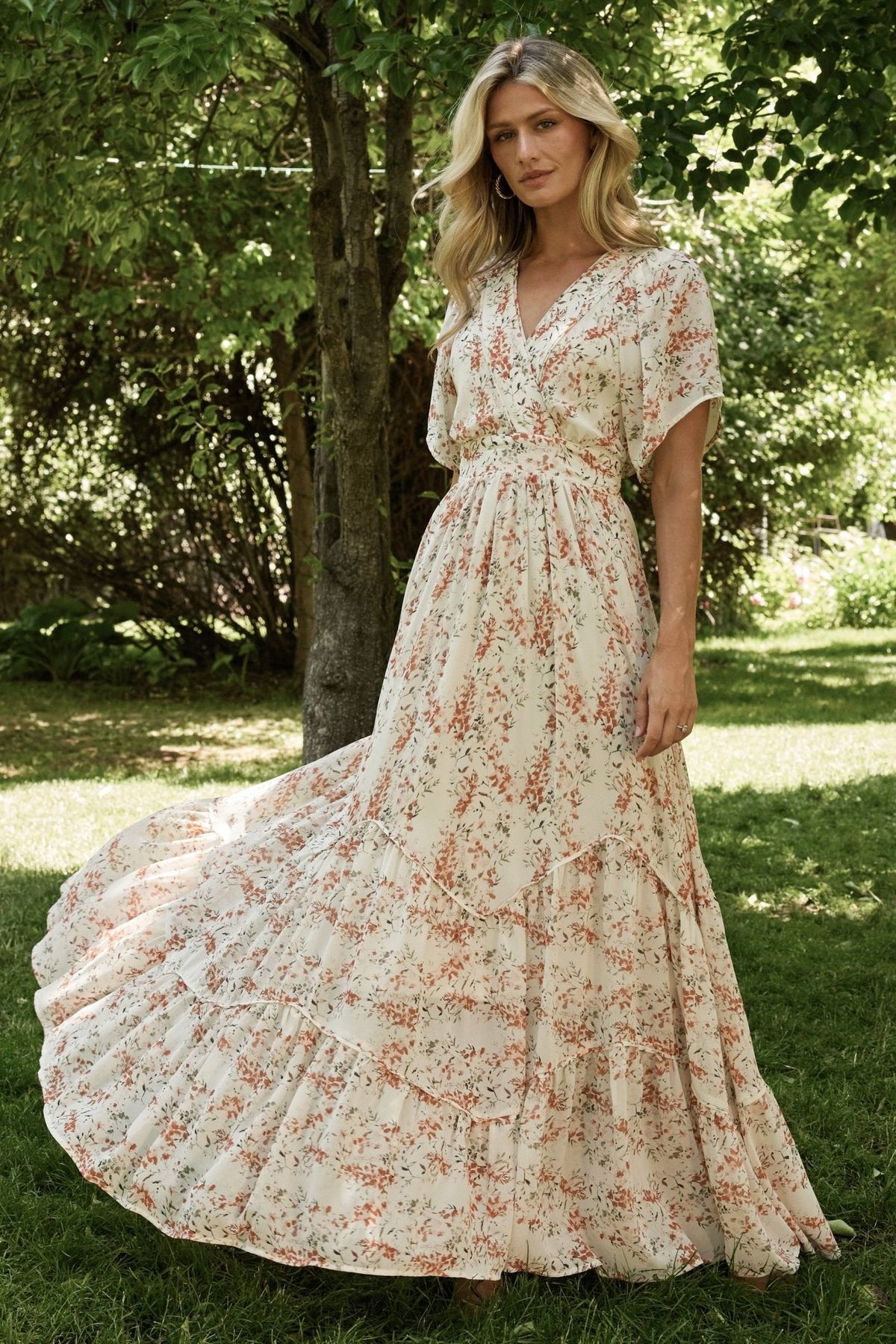maxi dresses_Katherine Maxi Dress | Cream + Rust Floral