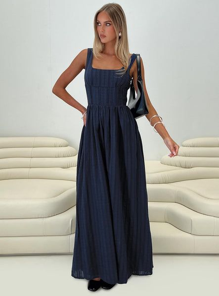 maxi dresses_Lorinda Maxi Dress Navy