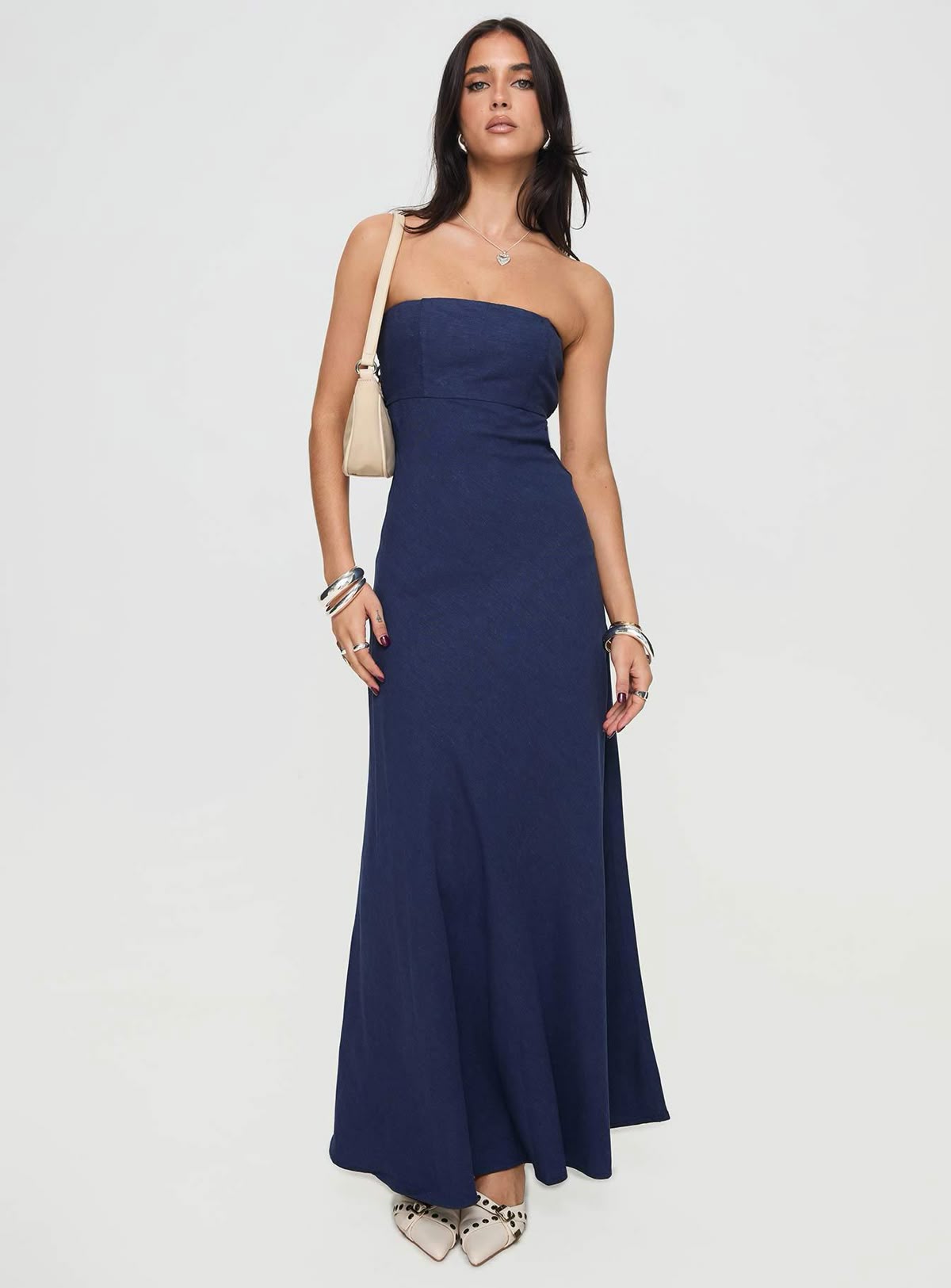 maxi dresses_Yahir Strapless Maxi Dress Navy