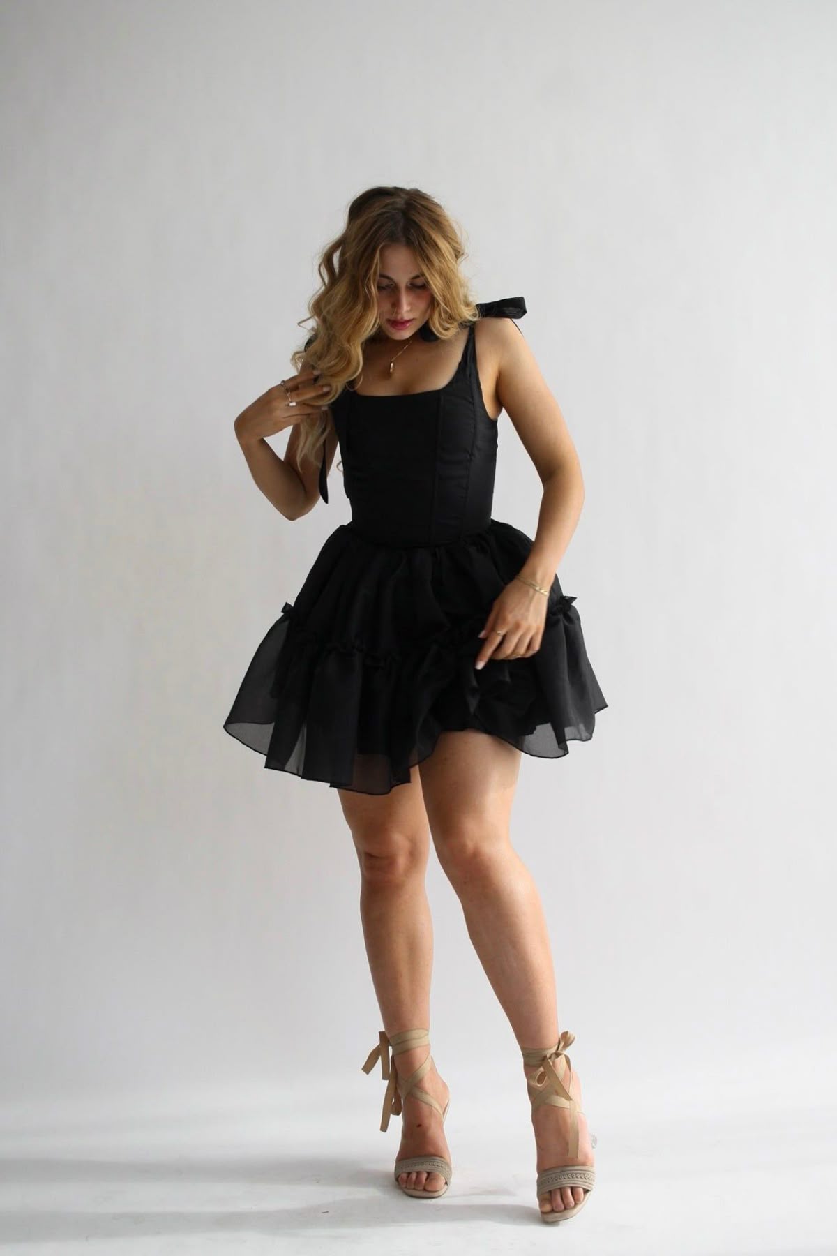 black dresses_The Siena Mini Dress in Black Swan