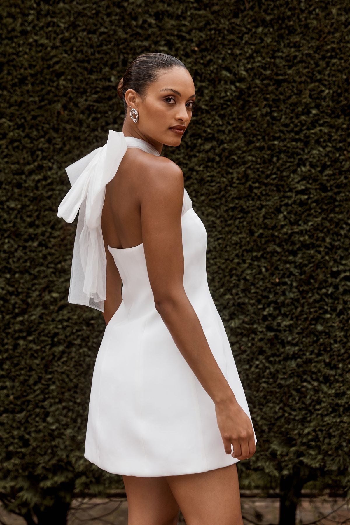 engagement dresses_Maryam Tulle Bow Mini Dress - White