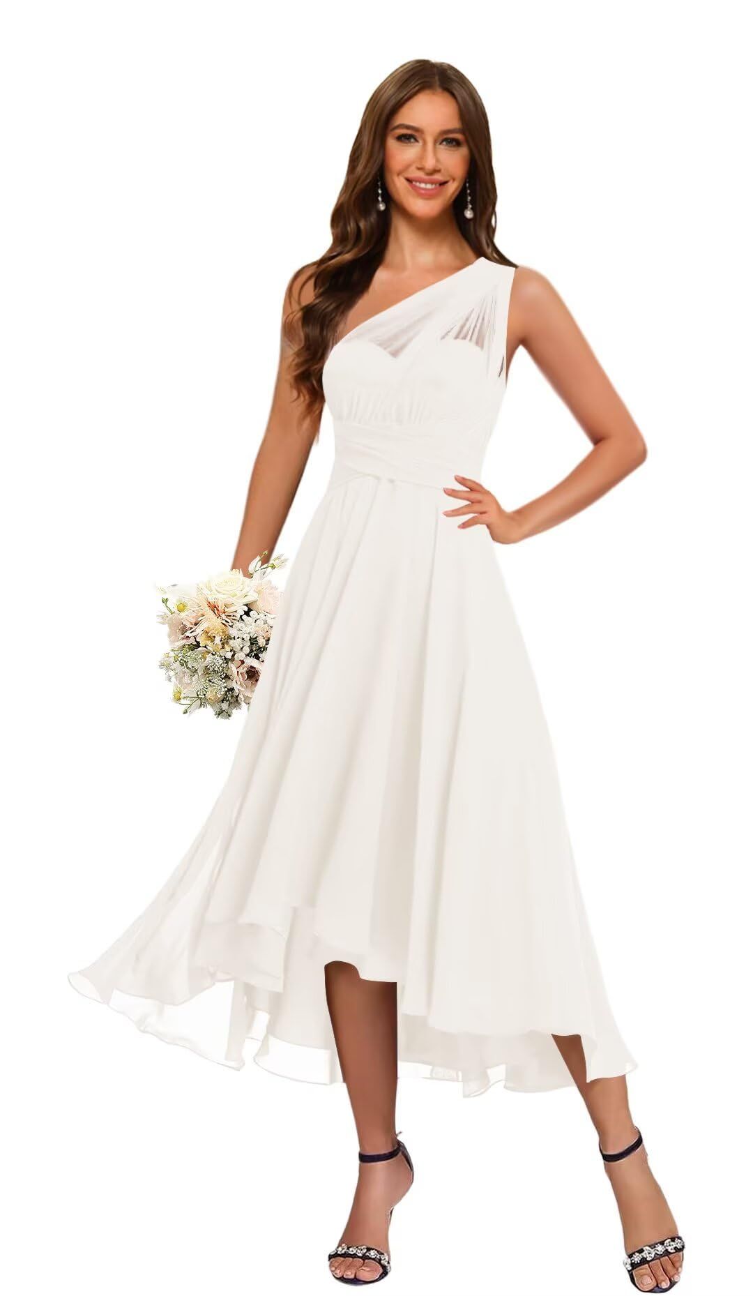 engagement dresses_Stylefun Women's Convertible Long Bridesmaid Dresses High Low Chiffon Multiway Formal Evening Gowns STN013