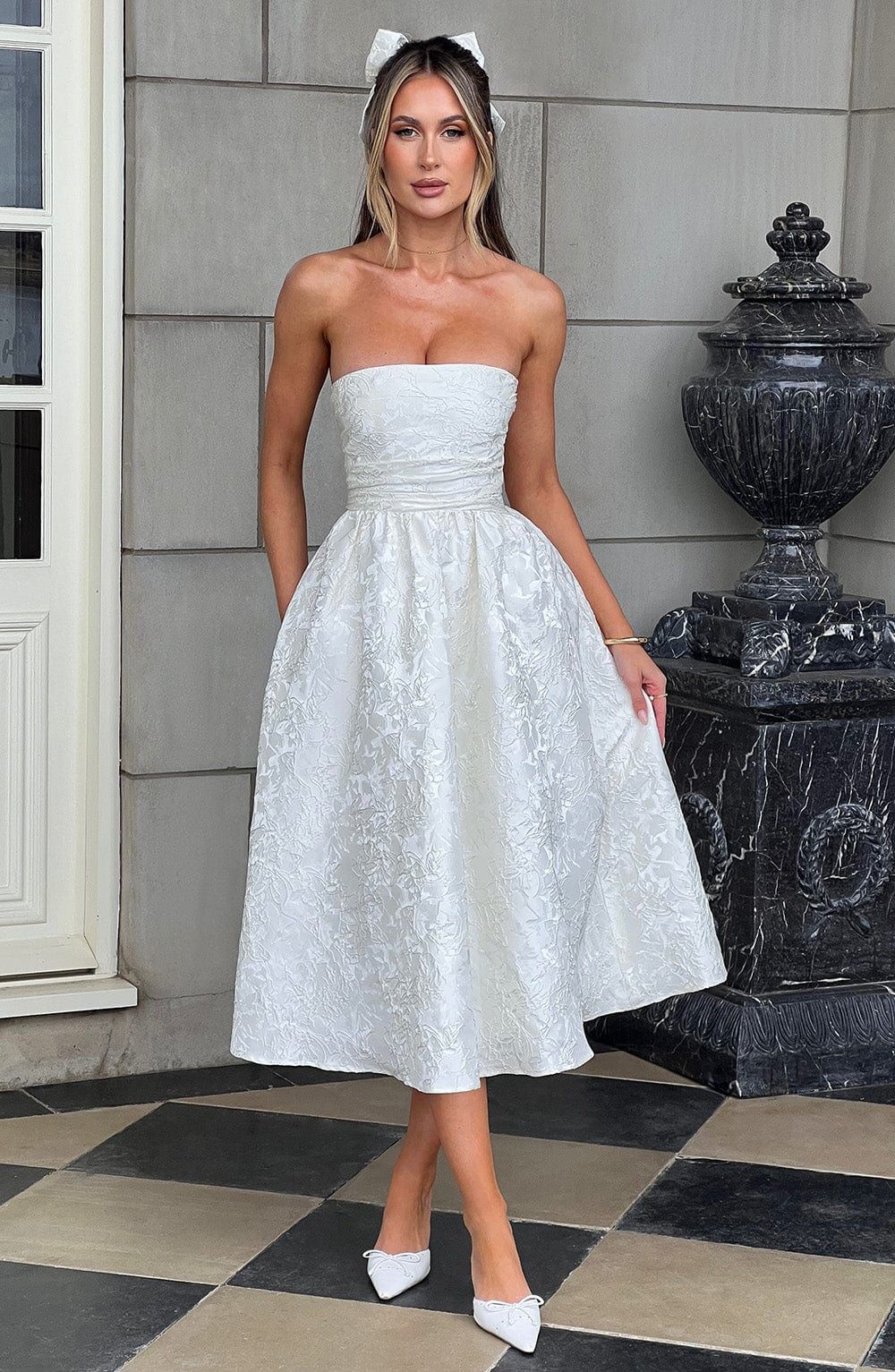 engagement dresses_Saoirse Midi Dress - Ivory