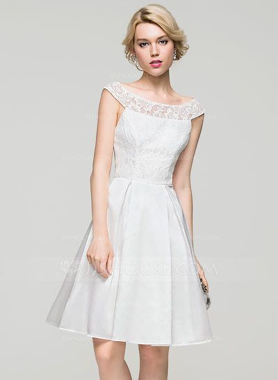 elegant dresses_[€ 105] A-Linie/Princess-Linie U-Ausschnitt Knielang Charmeuse Ballkleid  - JJ's House