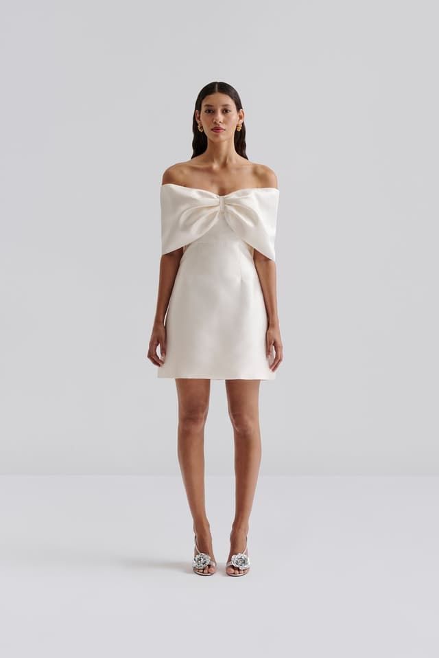 engagement dresses_Lilia mini dress - Ivory - MINI DRESSES | Malina | Occasion designer clothing