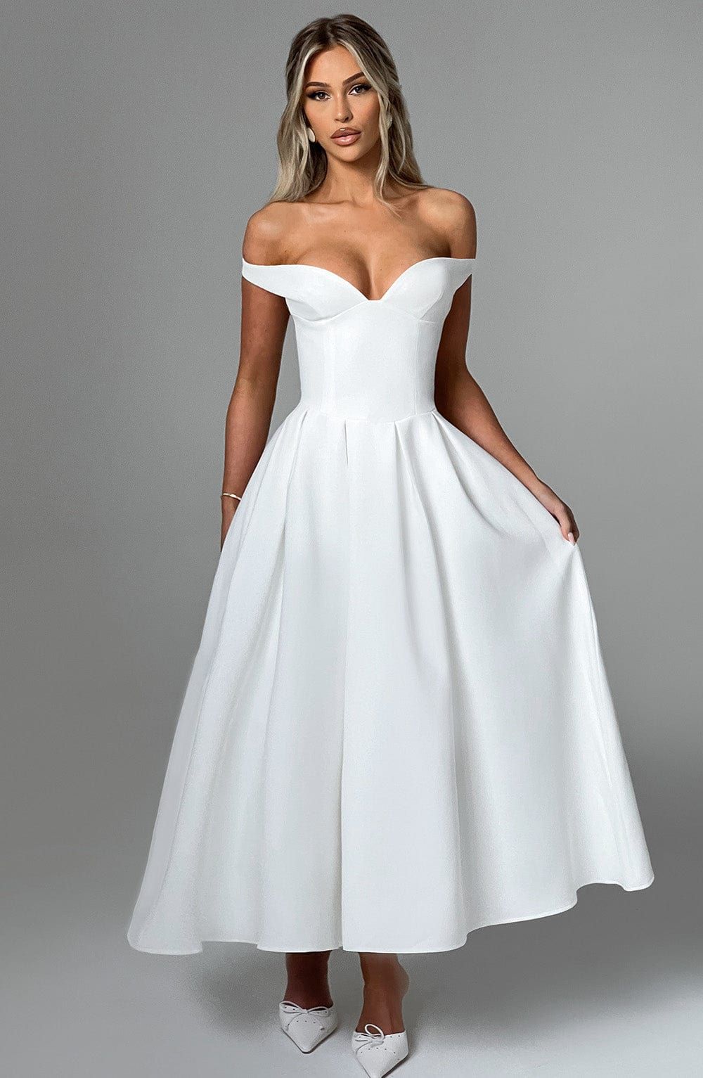 engagement dresses_Lanetta Midi Dress - Ivory