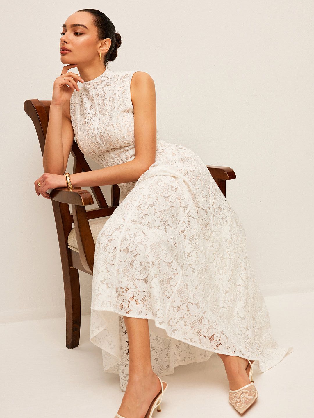 engagement dresses_Semi-Sheer Lace Dress