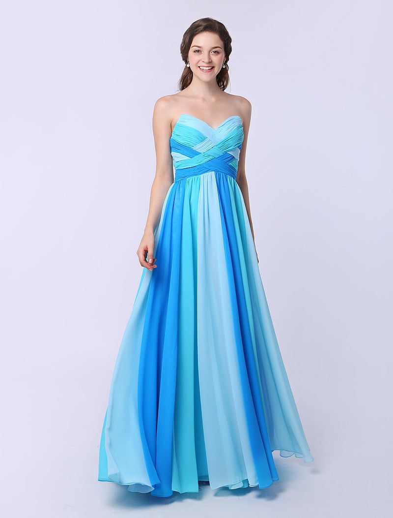 bridesmaid dresses_Stunning Multicolor A-line Chiffon evening dress with Sweetheart Neck Criss-Cross