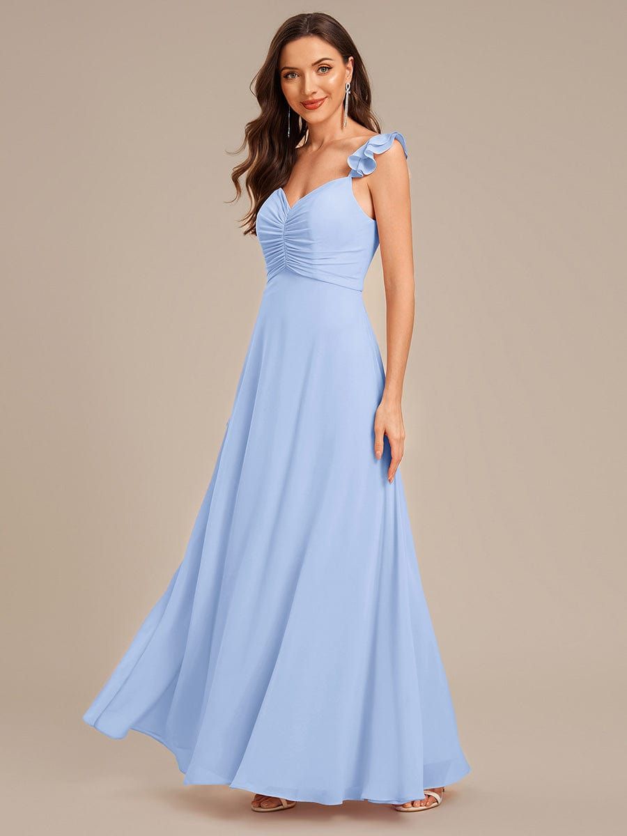 bridesmaid dresses_ever SERENA|Backless Chiffon Ruffled Bridesmaid Dress - Ice Blue / 10