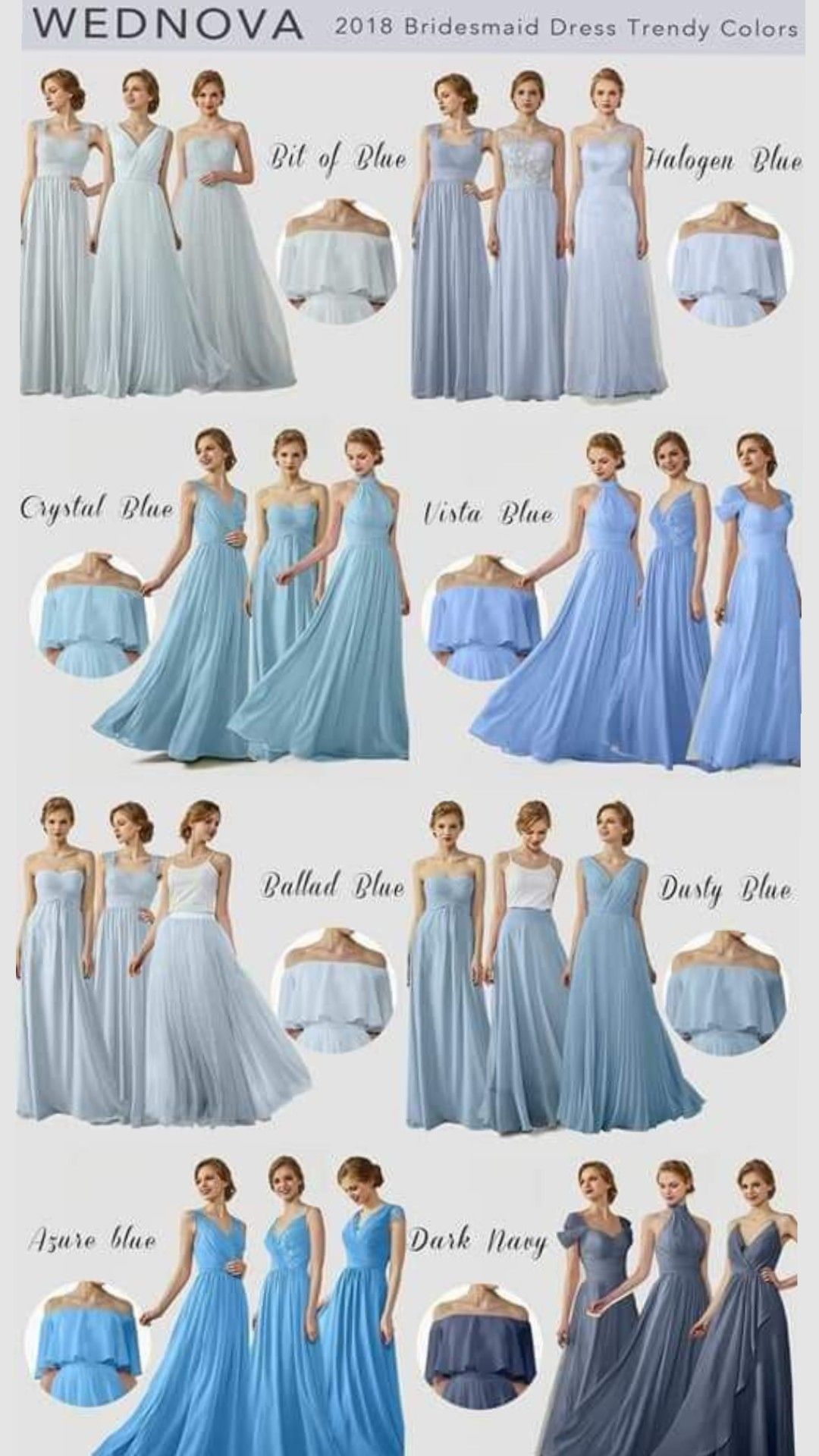 bridesmaid dresses_unterschiedlich blau töne
