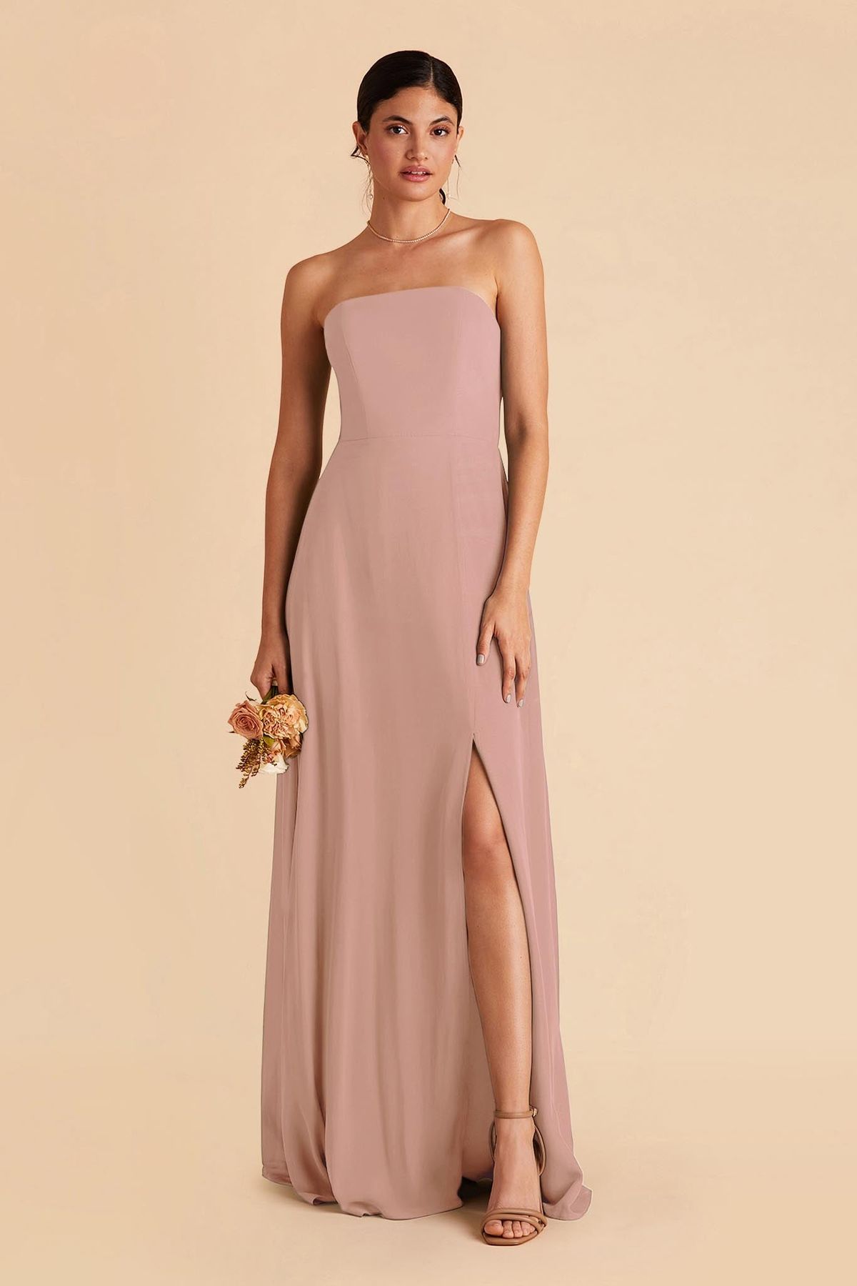 bridesmaid dresses_Chris Chiffon Dress in English Rose | Birdy Grey