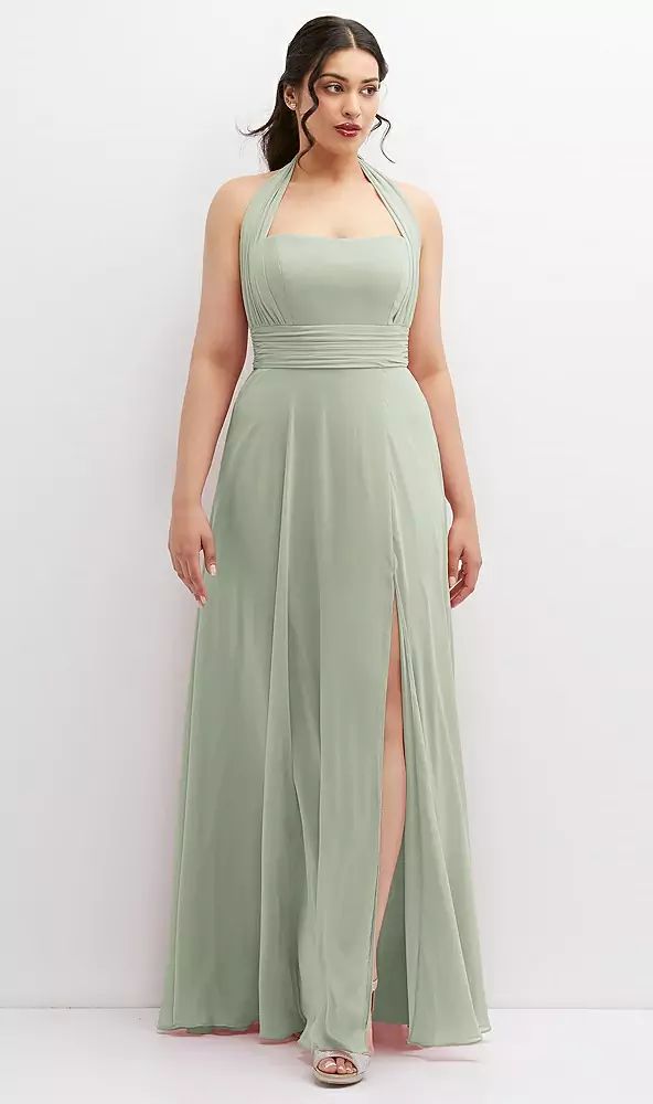 bridesmaid dresses_Chiffon Convertible Maxi Dress with Multi-Way Tie Straps