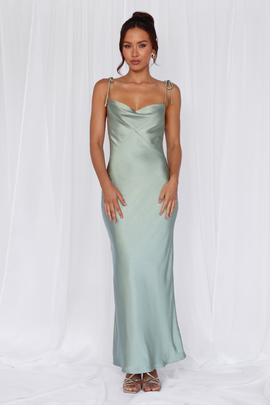 bridesmaid dresses_The Penelope Cowl Satin Maxi Dress SageXL Sku_Sagegreen