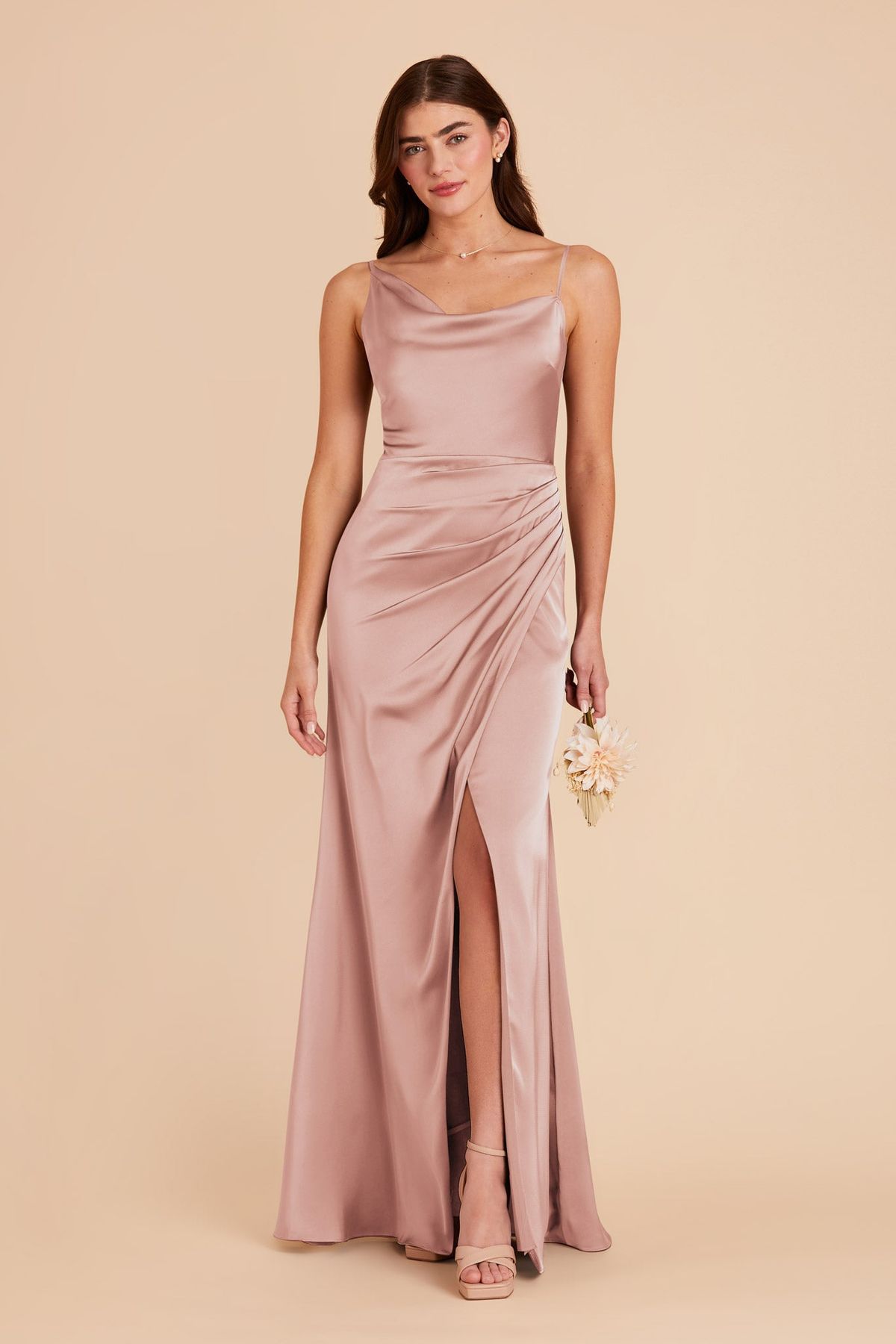 bridesmaid dresses_Jennifer English Rose Matte Satin Bridesmaid Dress | Birdy Grey