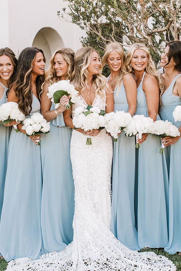 bridesmaid dresses_Elegant Dusty Blue Wedding Ideas You Can't Miss for 2023 Trend - Elegantweddinginvites.com Blog