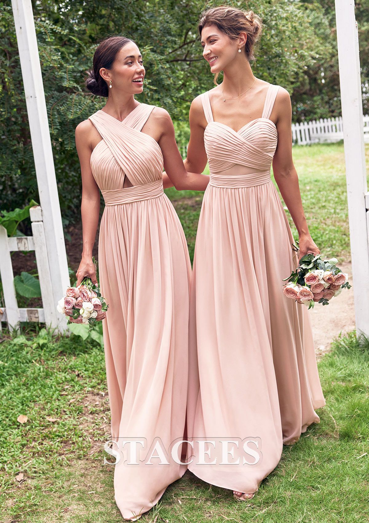 bridesmaid dresses_A-line Sweetheart Sleeveless Floor-Length Chiffon Bridesmaid Dress with Pleated S7485B - Bridesmaid Dresses - Stacees