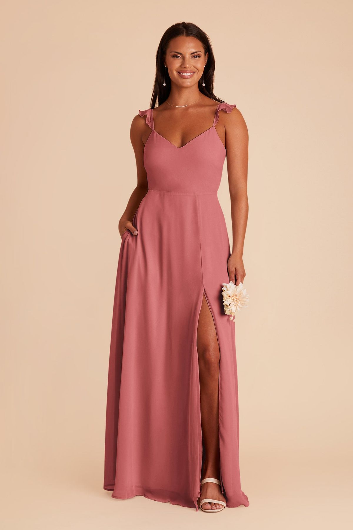 bridesmaid dresses_Doris Chiffon Bridesmaid Dress Mulberry | Birdy Grey