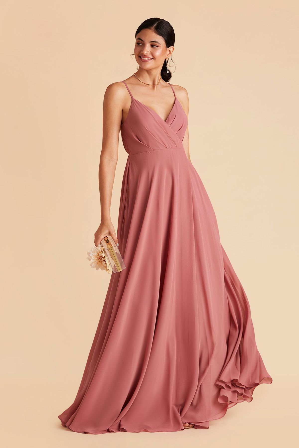 bridesmaid dresses_Kaia Chiffon Dress in Mulberry | Birdy Grey
