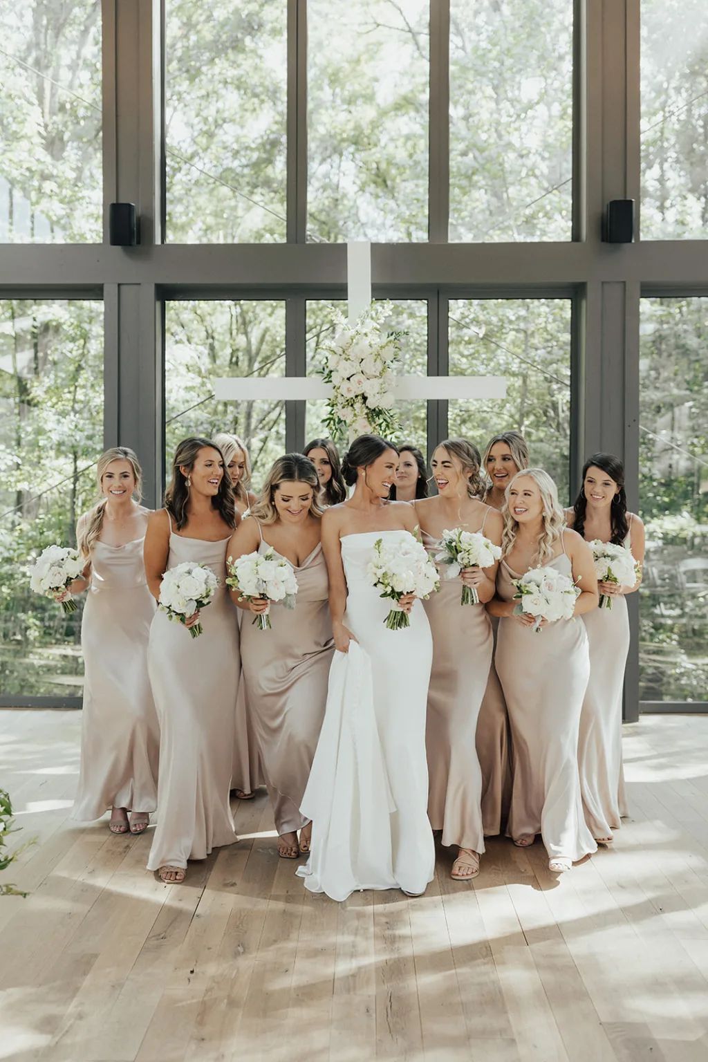 bridesmaid dresses_Jenny Yoo Neutral Bridesmaids in the Sylvie dress in Prosecco @jodarlingphotography