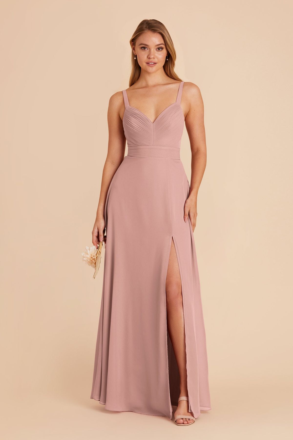bridesmaid dresses_Deborah English Rose Chiffon Bridesmaid Dress | Birdy Grey