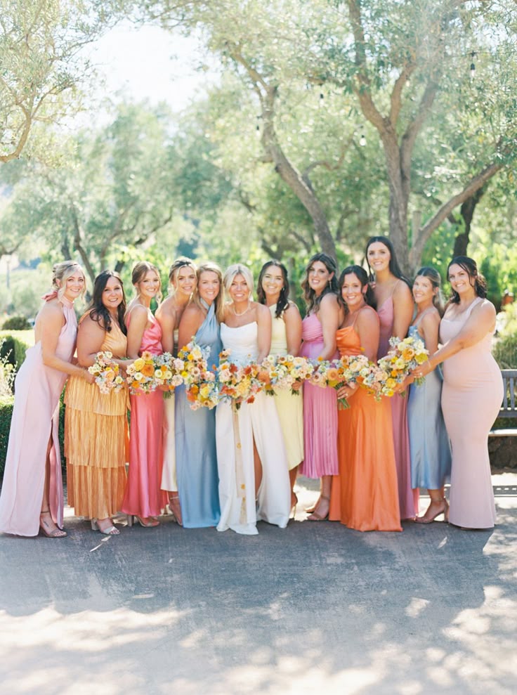 bridesmaid dresses_Colorful Bridesmaids Dresses | Lauren Lee Photography
