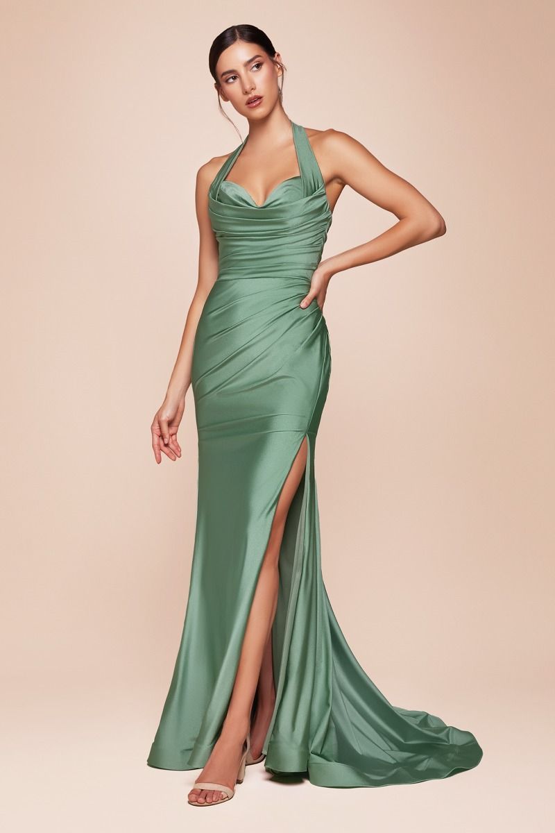bridesmaid dresses_LaDivine CD796 Fitted Long Formal Prom Dress - Eggplant / 10 - LaDivine