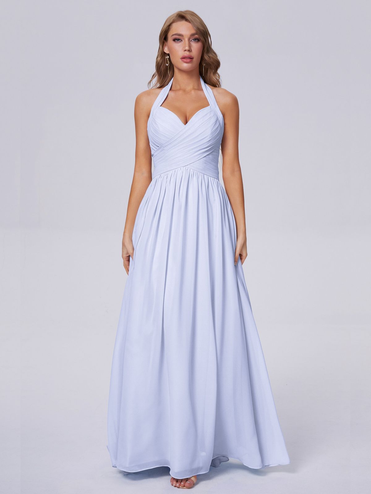 bridesmaid dresses_Amaya Pretty Halter Chiffon Long Bridesmaid Dresses - Lavender
