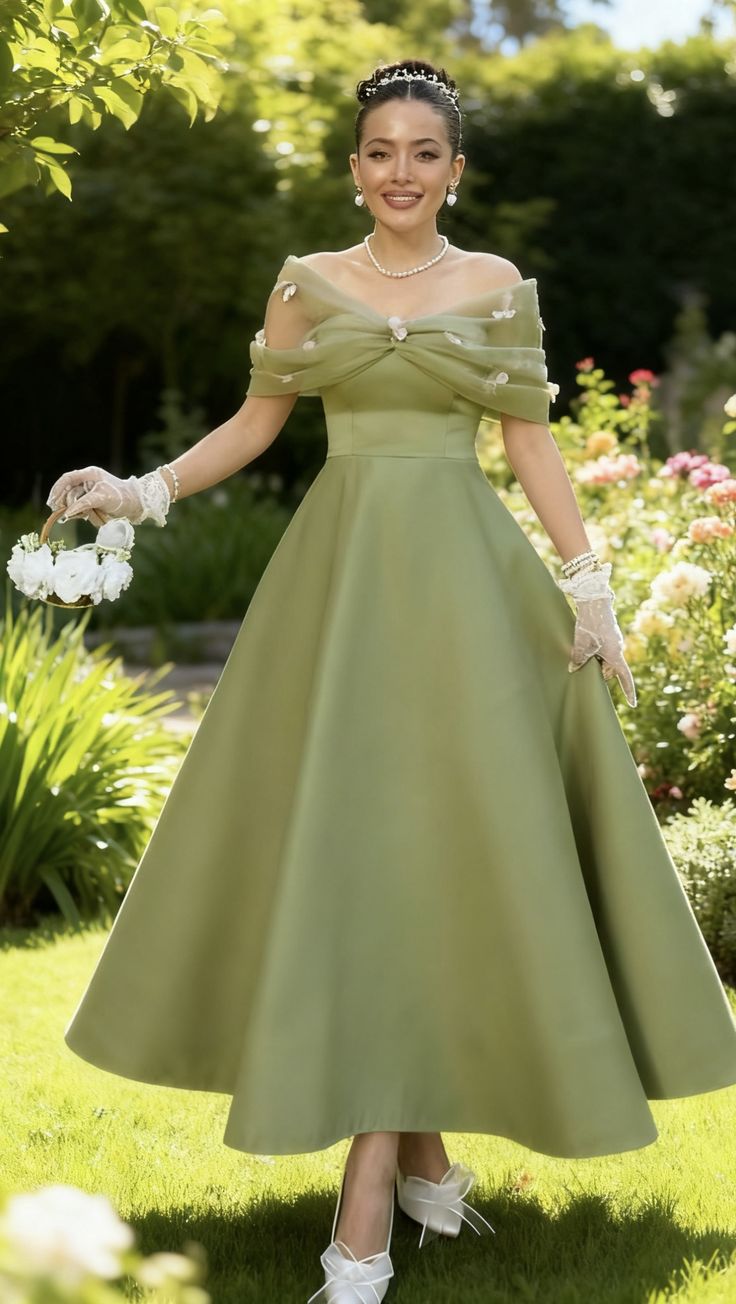 elegant dresses_Midi Bridesmaid Dress