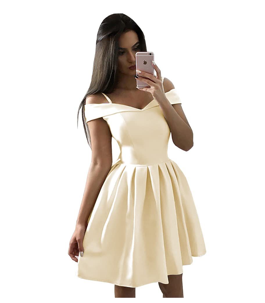 homecoming dresses_OFEECHUN Women's A Line Satin Prom Dresses Long Ball Gown Ruched Beaded Evening Formal Party Dress with Pockets