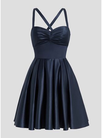 homecoming dresses_[US$ 99] A-line Sweetheart Short Satin Homecoming Dress With Pleated  - JJ's House
