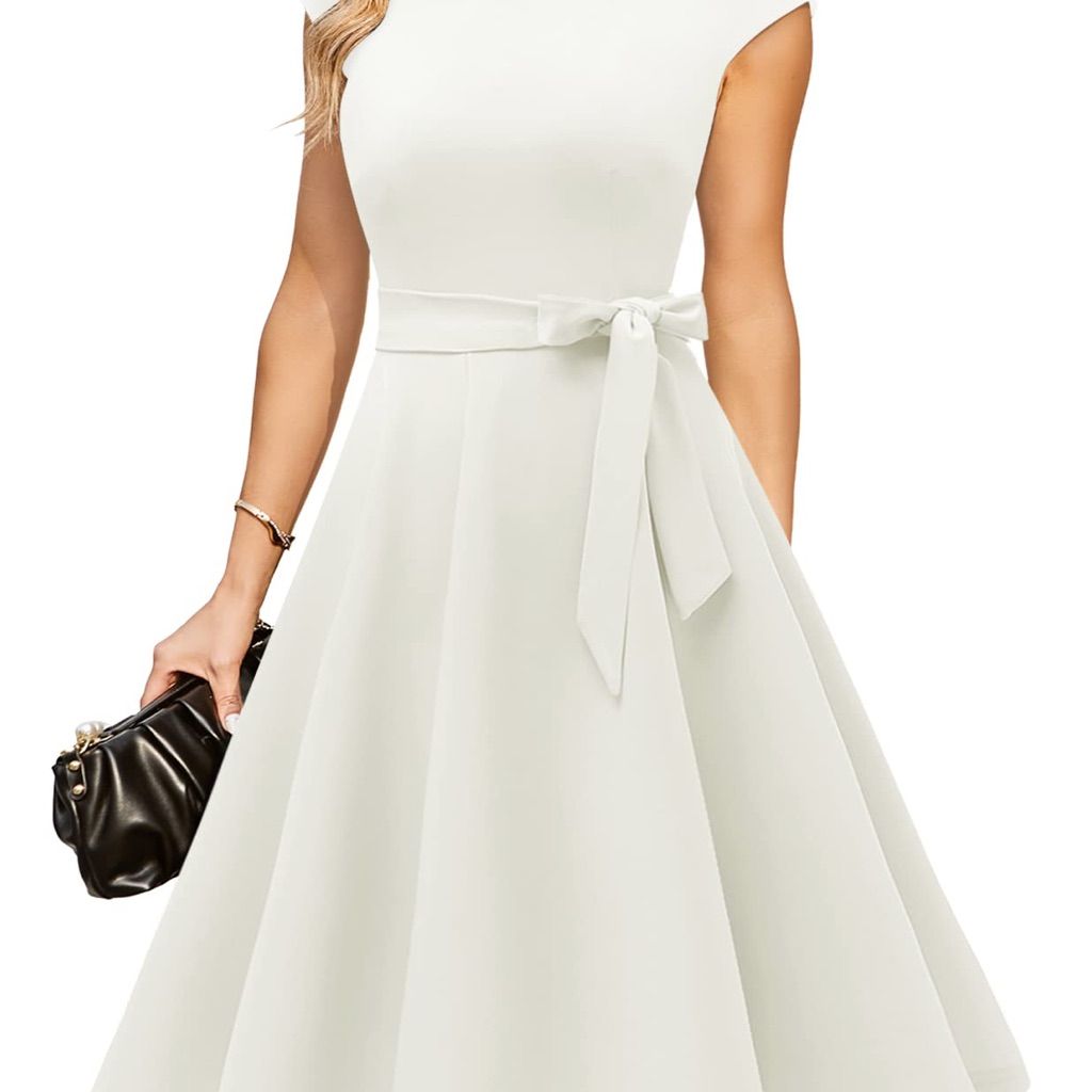 elegant dresses_Dresstells Dresses | Elegant White Sleeveless Dress | Color: White | Size: M