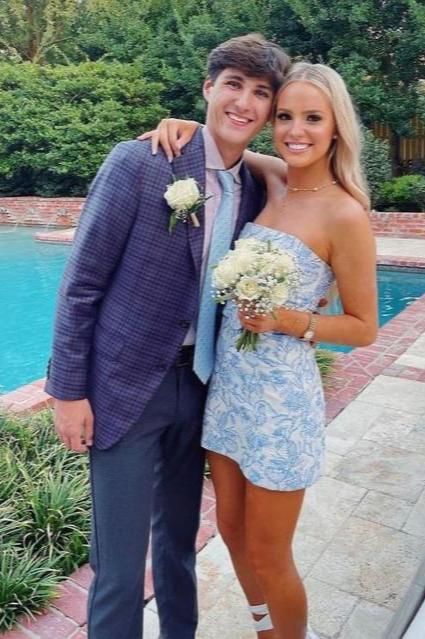 homecoming dresses_Amaryllis | Sheath Strapless Short Homecoming Dress - Sky Blue / 4