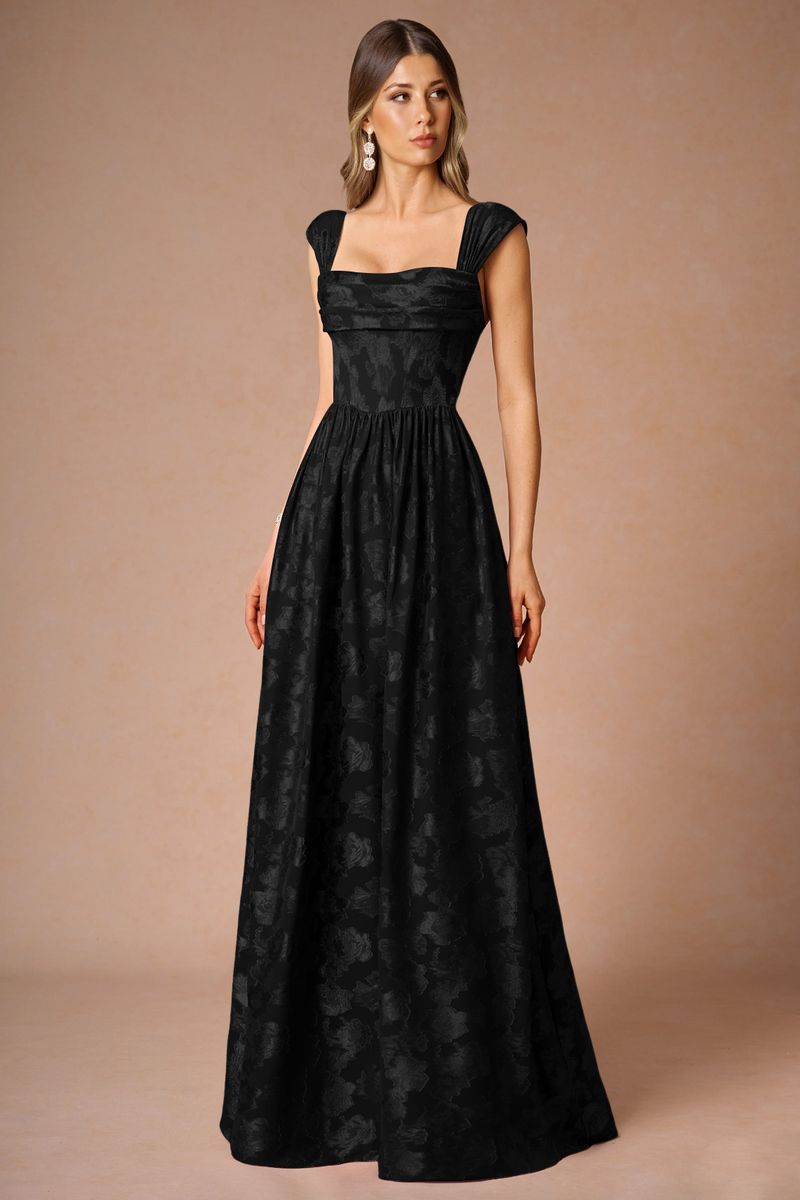 elegant dresses_Azazie Hazel Black Pleated Maxi Dress