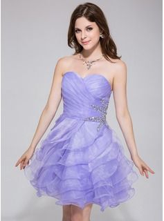 homecoming dresses_[US$ 105] A-Line/Princess Sweetheart Short/Mini Organza Homecoming Dress With Beading Cascading Ruffles  - JJ's House