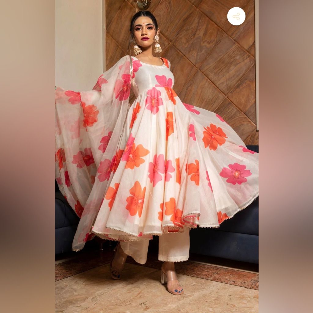 Anarkali dresses_Pomcha Jaipur Dresses | Pomcha Jaipur Anarkali Xs | Color: White | Size: Xs