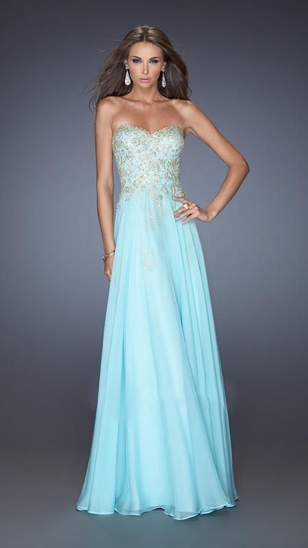 formal dresses_La Femme - 20114 Long Embellished Strapless Dress