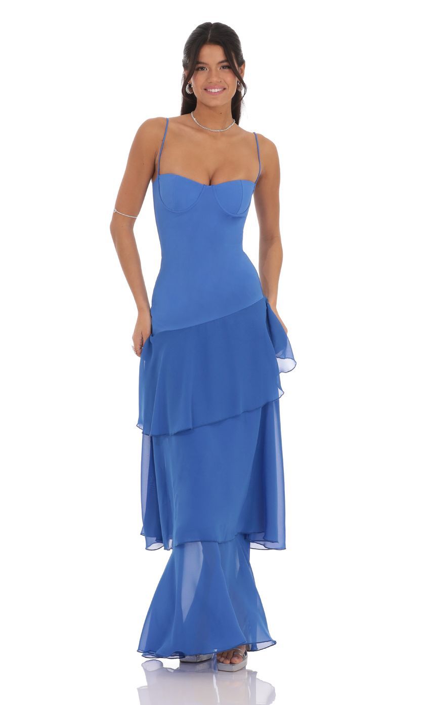 formal dresses_Long Ruffle Maxi Dress in Blue | LUCY IN THE SKY