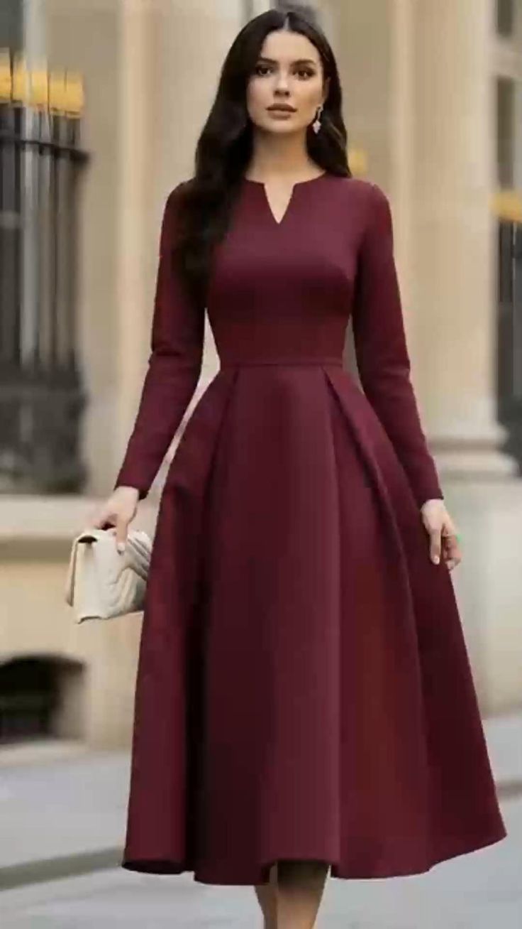 formal outfits_Burgundy Velvet Magic: A Must-Have Winter Gown Collection for Elegant Goddesses