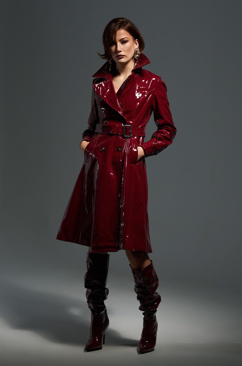 elegant outfits_MITICA PATENT TRENCH COAT