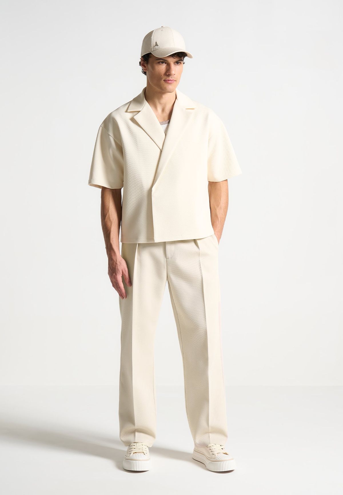 fancy outfits_Abel - Boxy Twill Double Breasted Shirt - Cream