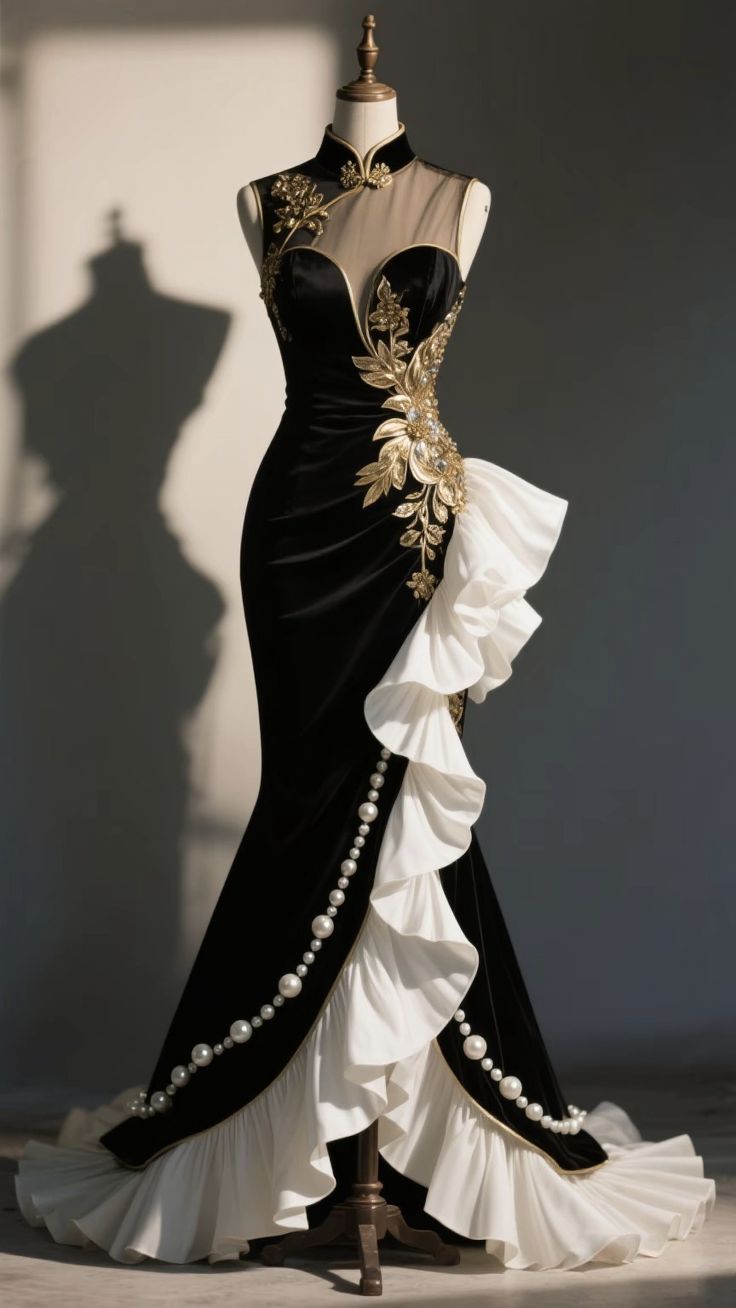 fancy outfits_黑色婚纱  公主裙 连衣裙 礼服