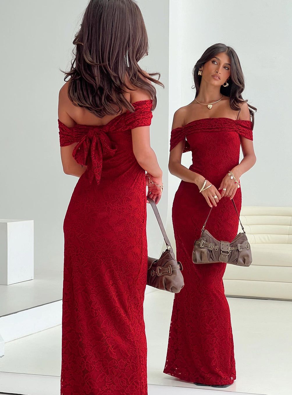 formal dresses_Allured Strapless Maxi Dress Burgundy