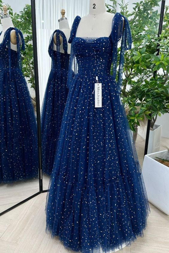 formal dresses_Royal Blue Mother of Bride/ Groom Dress Simple Sparkle Dots Evening Formal Gowns Prom Dress