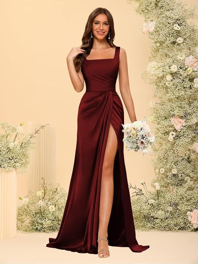 formal dresses_Dessiny Women's Spaghetti Straps Mermaid Bridesmaid Dresses 2025