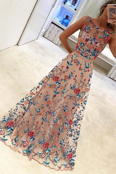 formal dresses_New Style Popular A Line Sleeveless Long Prom Dresses Formal Dress with Embroidery,334